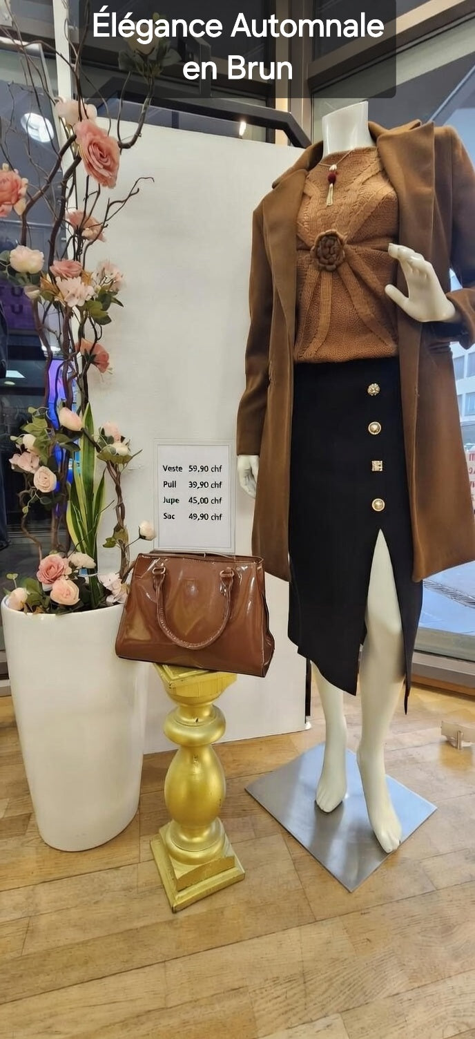 Taille 38-40 - Élégance automnale en brun