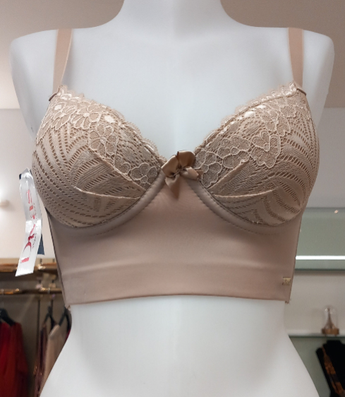 Dispo en taille S, M, L et XL - Soutien-gorge brésilien ultra sculptant, couleur chair. Dentelle – Sexy et galbant !